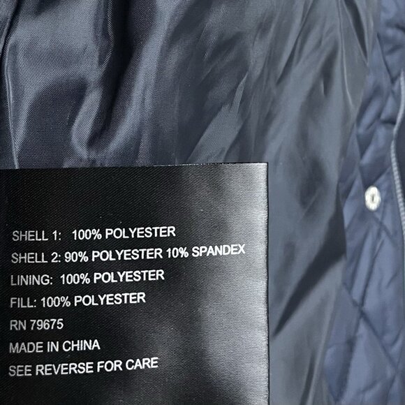 NWT London Fog Navy Blue Hooded Quilted Full Zip Jacket - Women’s M - Picture 15 of 16